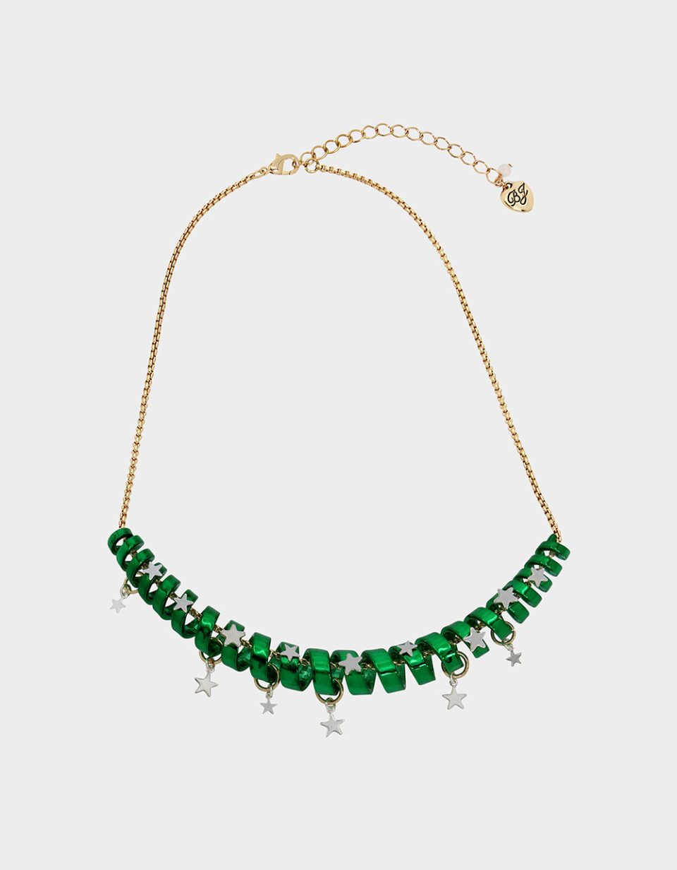 BETSEYS HOLIDAY COIL NECKLACE GREEN