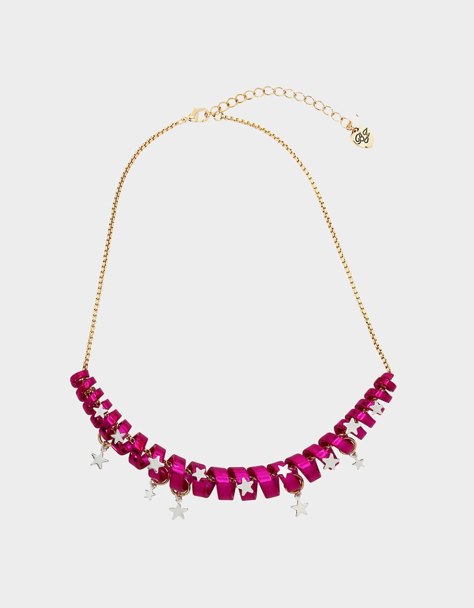 BETSEYS HOLIDAY COIL NECKLACE PINK