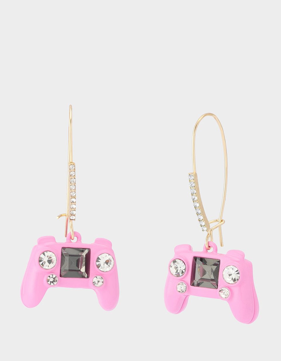GAMER DROP EARRING PINK