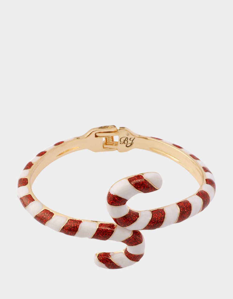 CANDY CANE HINGE BRACELET RED