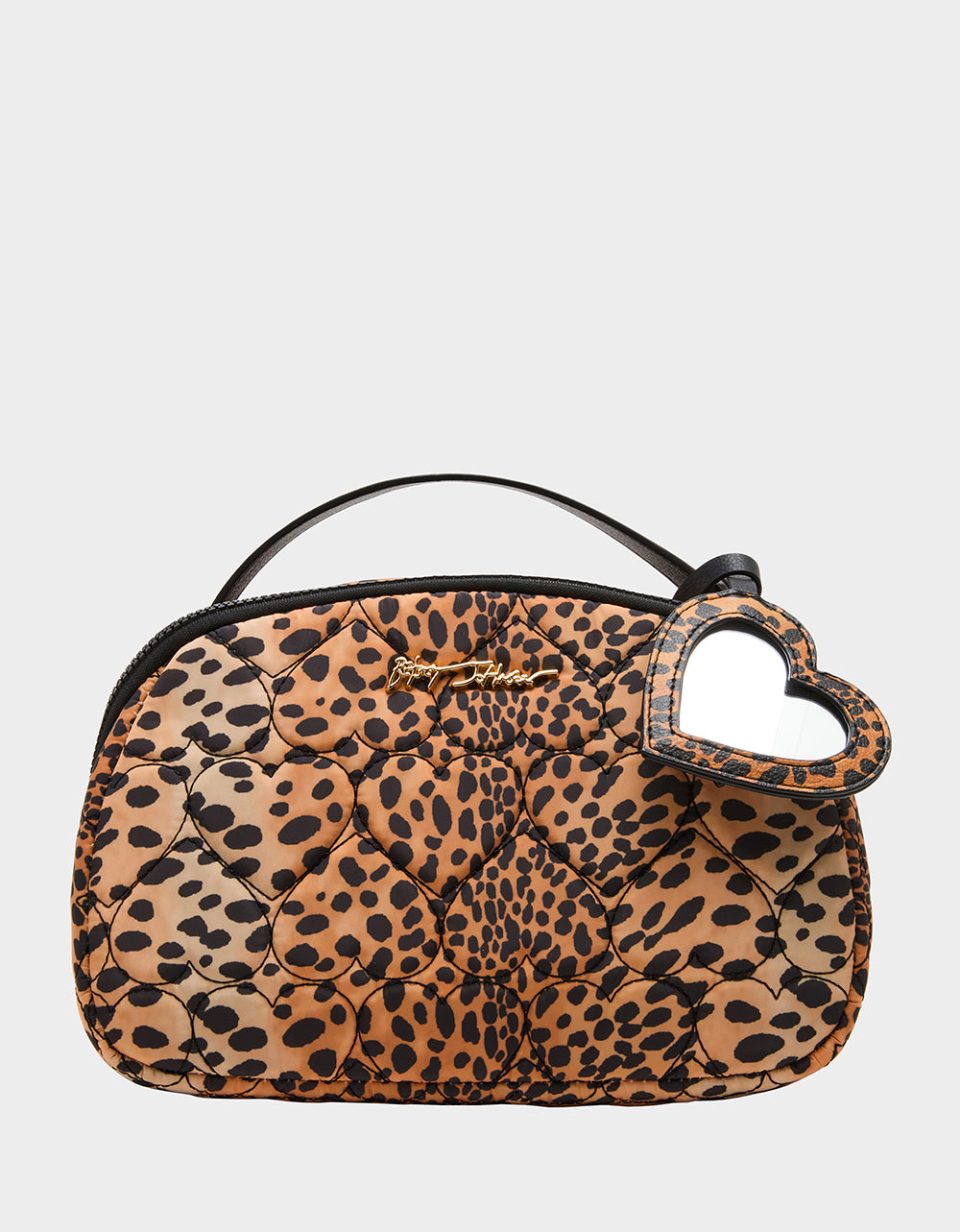 LOAF COSMETIC CASE WITH MIRROR LEOPARD